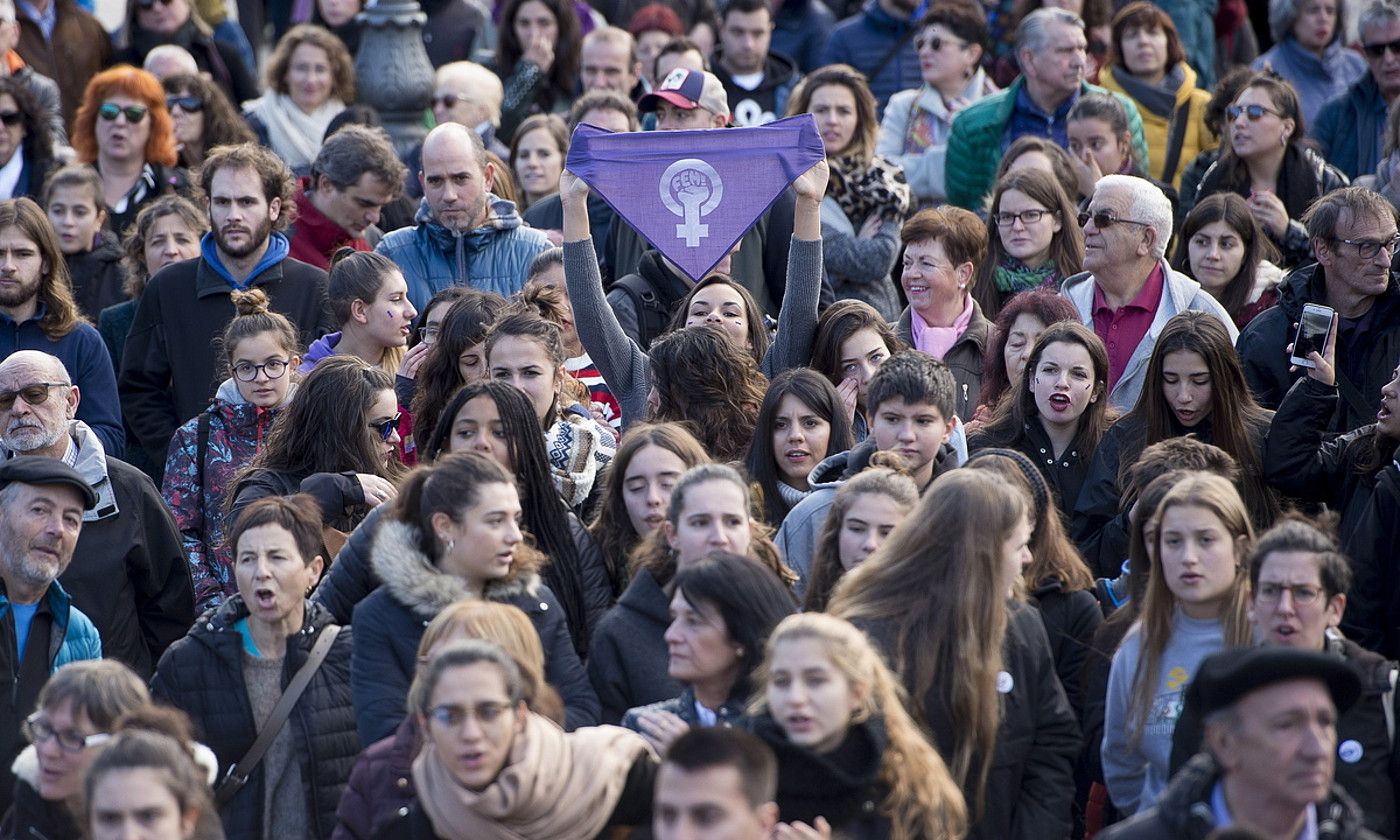 Indarkeria matxistaren aurkako mobilizazio bat, Iruñean. IÑIGO URIZ / FOKU.