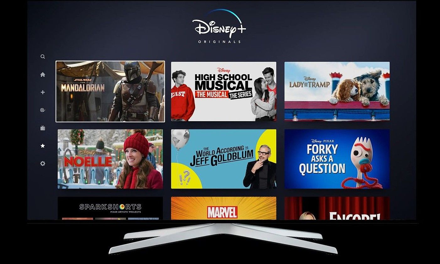 Disney Plus plataforman 300 telesail, 500 film eta 25 saio original baino gehiago ikusi ahalko dira. EFE.