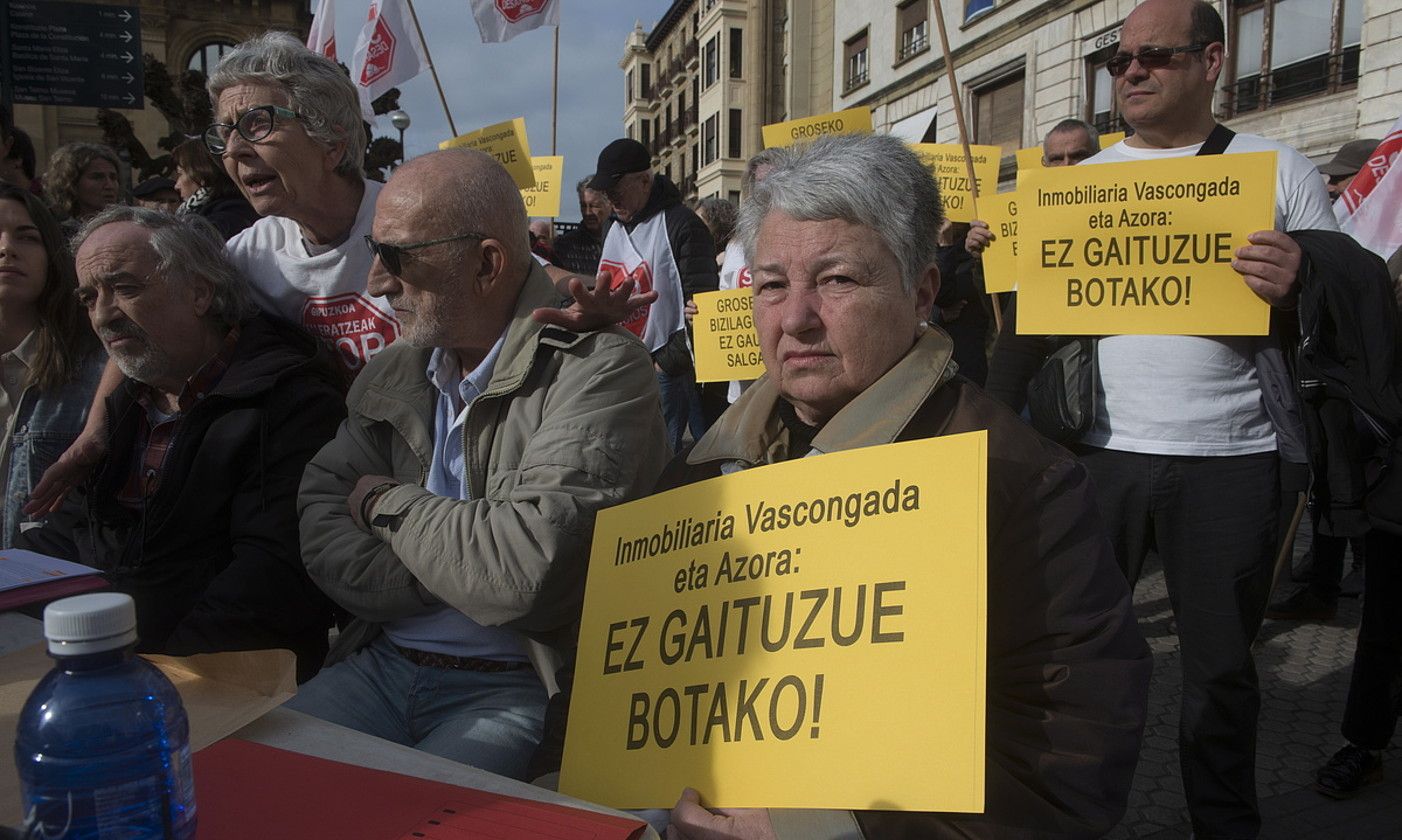 Kaleratzeak Stop taldeak Donostian eginiko elkarretaratze bat, artxiboko irudi batean. GORKA RUBIO / FOKU.