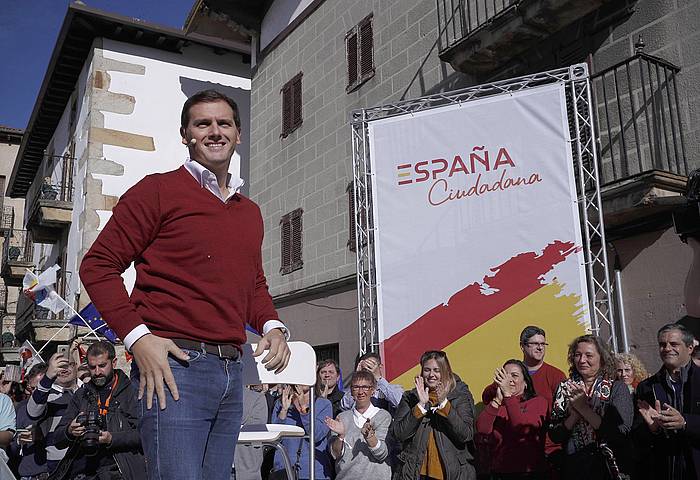 Albert Rivera Ciudadanoseko burua, Altsasun (Nafarroa), iazko azaroko ekitaldi batean. VILLAR LOPEZ, EFE