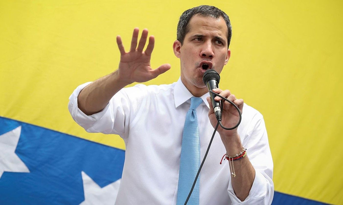 Juan Guaido Venezuelako Asanblea Nazionaleko presidentea, artxiboko irudi batean. RAYNER PEÑA R. / EFE.