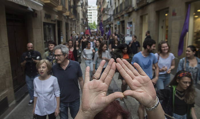 Indakeria matxistaren aurkako mobilizazio bat, artxiboko argazkian. JON URBE, FOKU