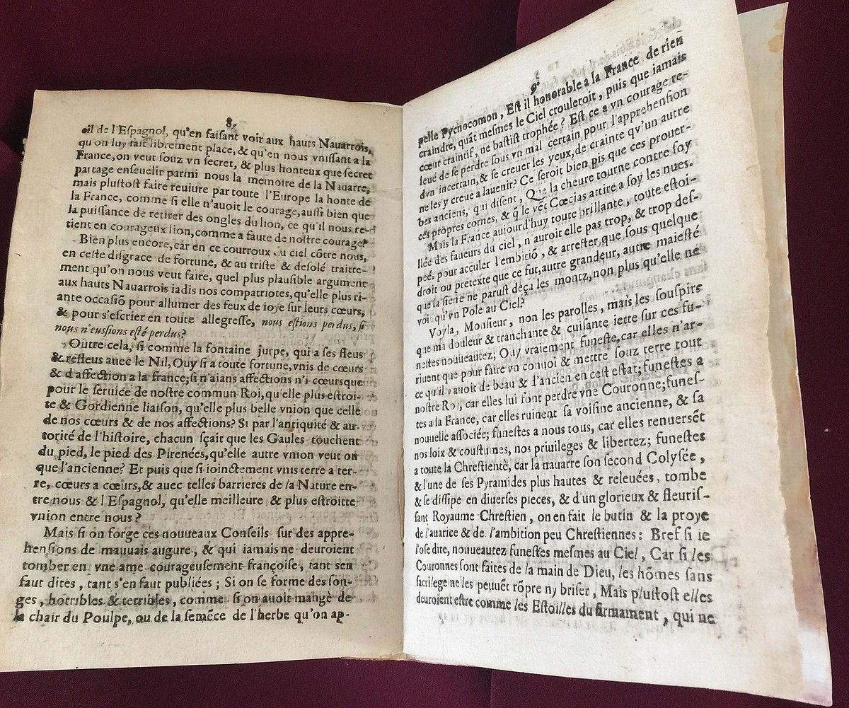 Peir Lostau Nafarroako Parlamentuko presidenteak 1617an Jacques de la Force Frantziako erregeordeari idatzi zion gutuna, Nafarroaren subiranotasunaren defentsan. MINTZOA ARGITALETXEA.