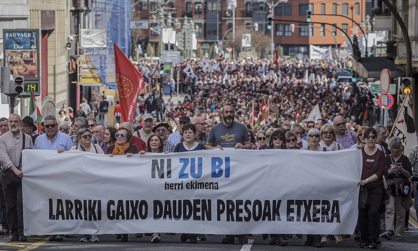 Ni Zu Bi dinamikaren martxa bat, iaz, Bilbon. ARITZ LOIOLA / FOKU. Ni Zu Bi dinamikaren martxa bat, iaz, Bilbon. ARITZ LOIOLA / FOKU.
