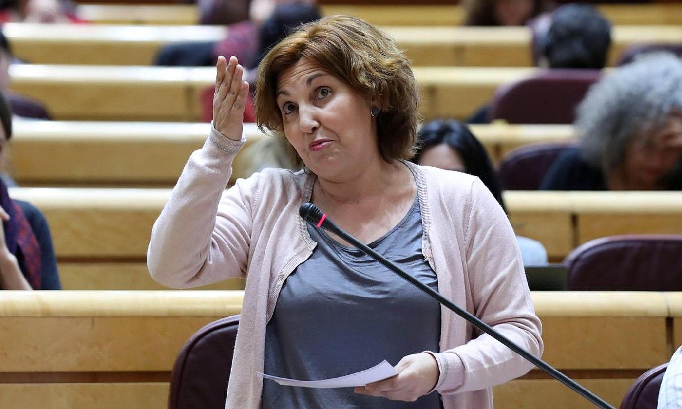Pilar Garrido, Espainiako Senatuan, iazko otsailean. KIKO HUESCA / EFE. Pilar Garrido, Espainiako Senatuan, iazko otsailean. KIKO HUESCA / EFE.