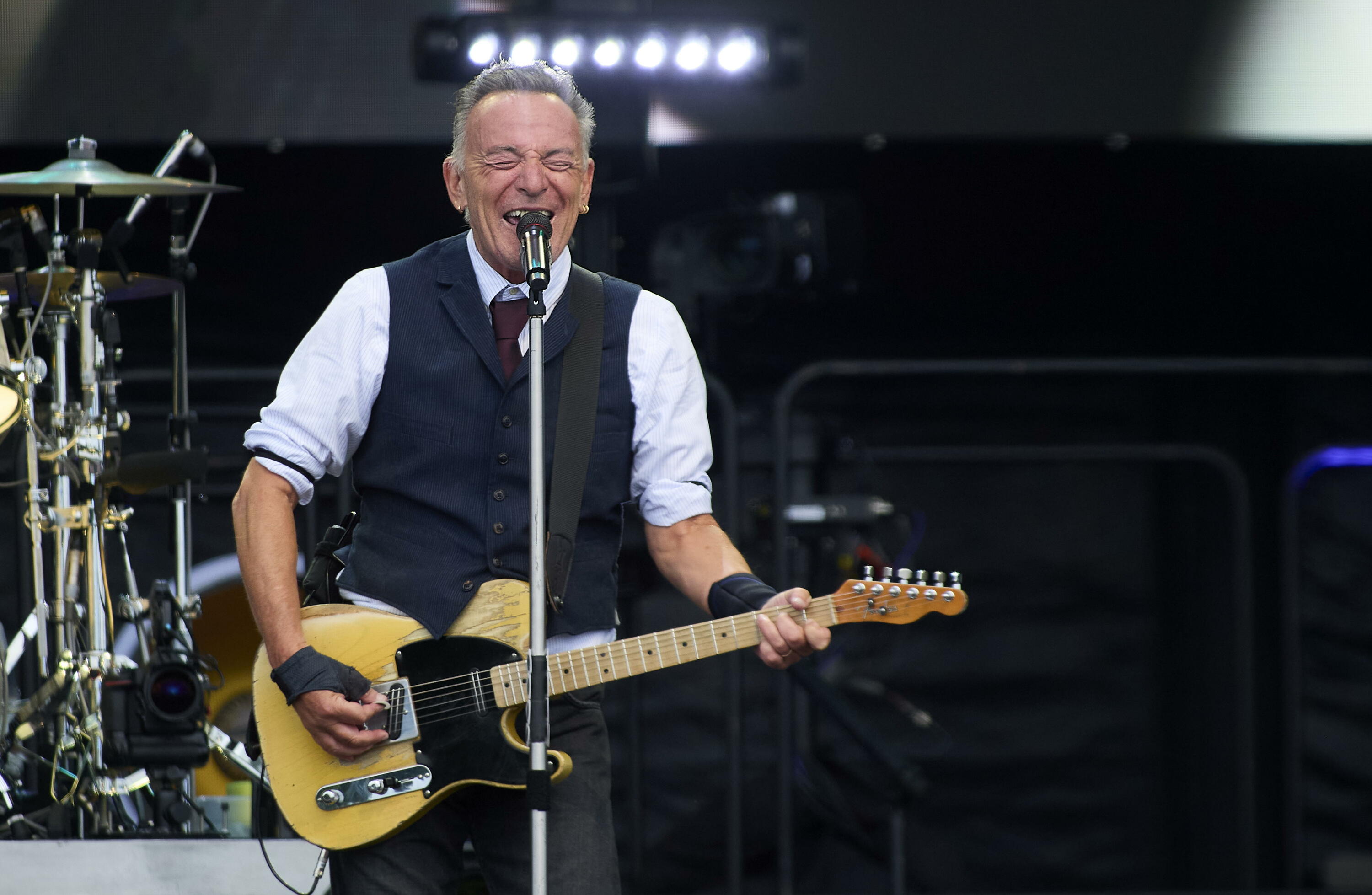 Bruce Springsteen, udan Danimarkan emandako kontzertu batean. ROBERT WENGLER / EFE