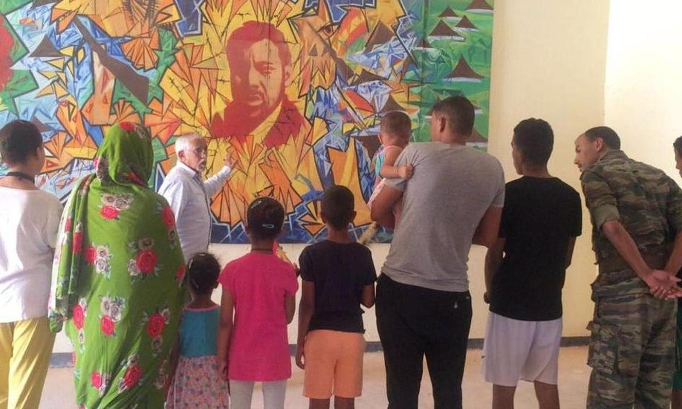 Bassiriren irudia Saharar Erresistentziaren Museo Nazionalean, Tindufen. BERRIA. Bassiriren irudia Saharar Erresistentziaren Museo Nazionalean, Tindufen. BERRIA.