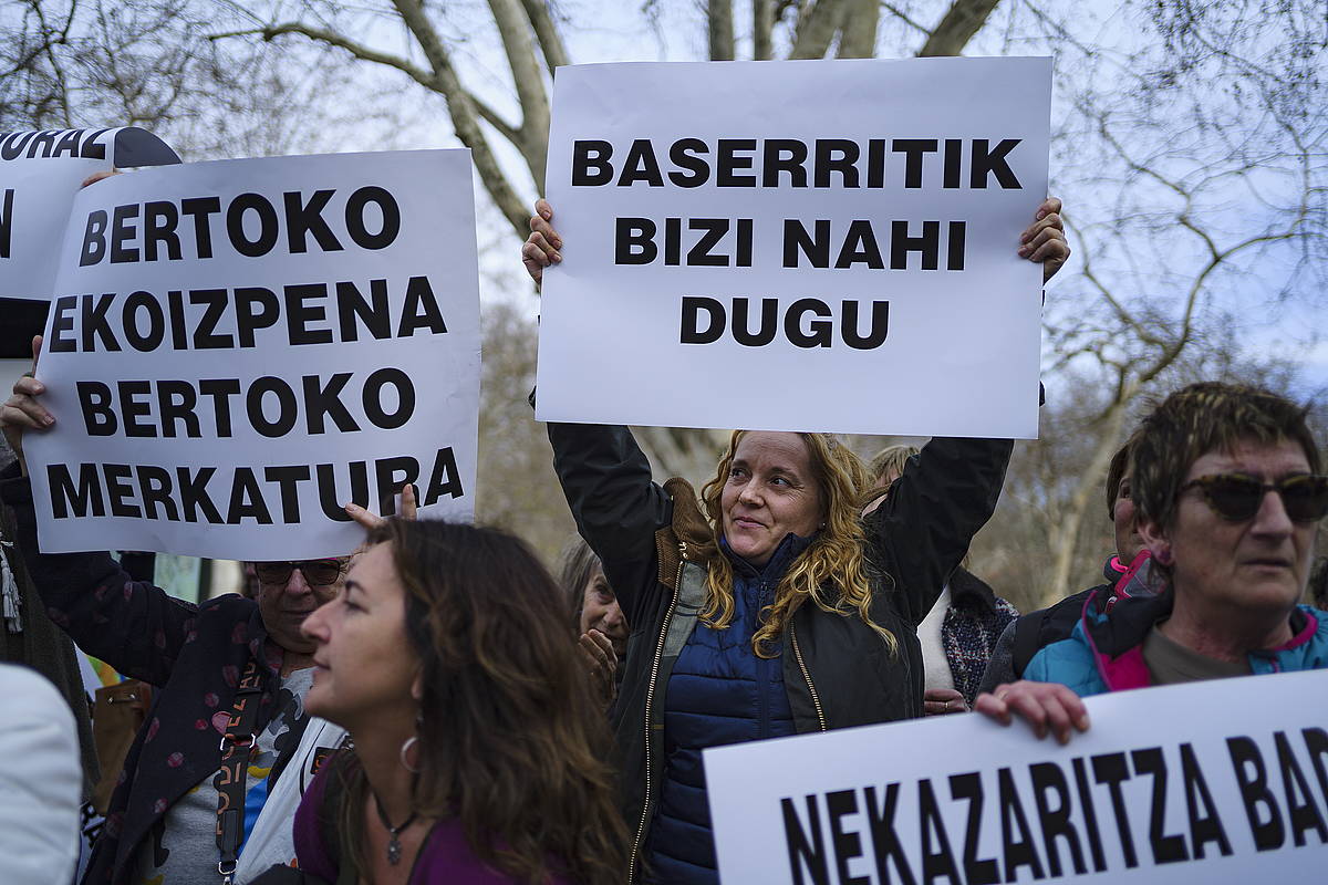 Nekazarien protesta bat otsailean, Bilbon. ARITZ LOIOLA / FOKU