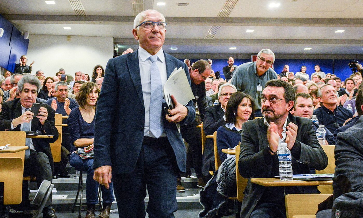 Jean Rene Etxegarai, Euskal Elkargoko lehendakari izendatu zutenean, 2017ko urtarrilaren 23an. ISABELLE MIQUELESTORENA.