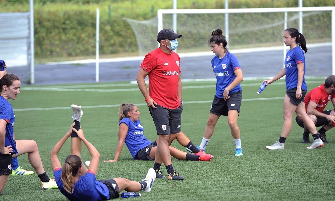 Athleticeko jokalariak, atzo, Lezaman lanean. ATHLETIC.