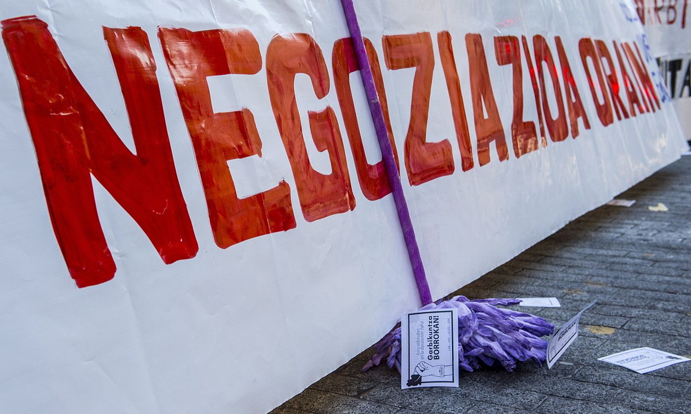 Gatazka. Garbiketako langileen protesta bat, Bilbon. MARISOL RAMIREZ / FOKU.