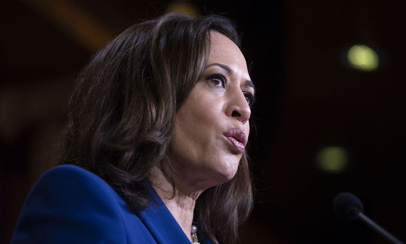 Kamala Harris senataria izango da Alderdi Demokrataren presidentegaia. MICHAEL REYNOLDS / EFE. Kamala Harris senataria izango da Alderdi Demokrataren presidentegaia. MICHAEL REYNOLDS / EFE.