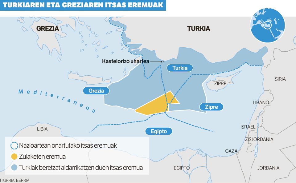 Turkiak Mediterraneo ekialdean gasa bilatzeko lanak luzatu ditu.