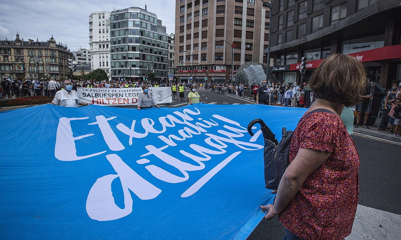 Manifestazioa Bilbon, Igor Gonzalez Solaren heriotzaren harira. ARITZ LOIOLA//FOKU.