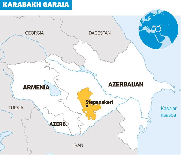 Borrokak piztu dira Azerbaijan eta Armenia artean, Karabakh Garaian.