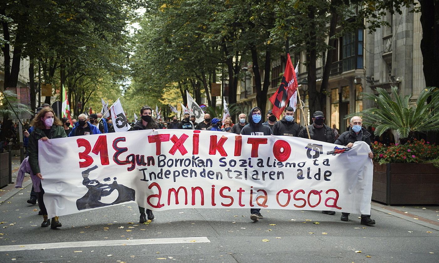 Bilbaoren alde atzo eginiko martxa. MONIKA DEL VALLE / FOKU.