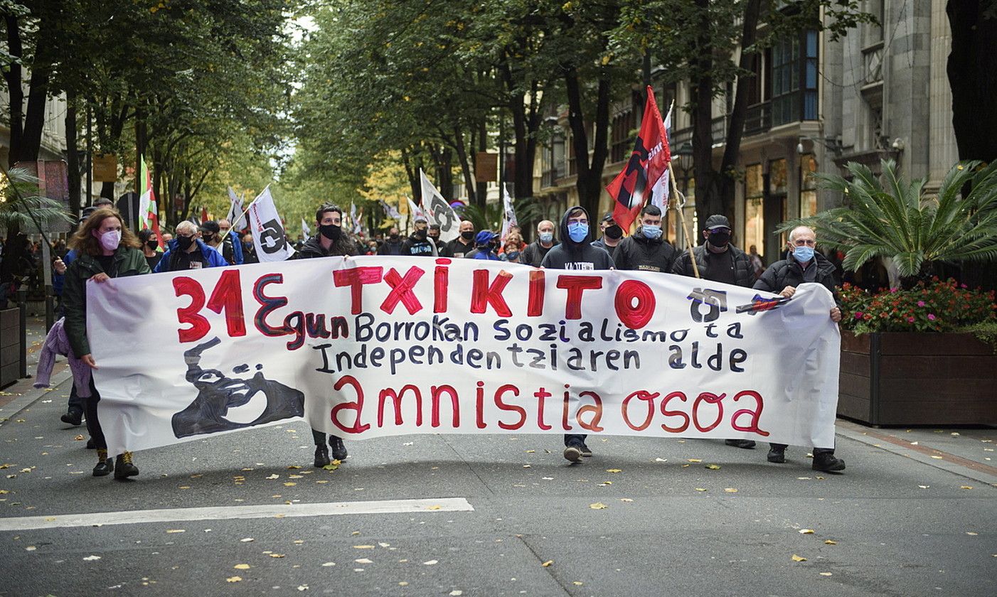 Bilbaoren egoera salatzeko manifestazio bat, Bilbon. MONIKA DEL VALLE / FOKU.