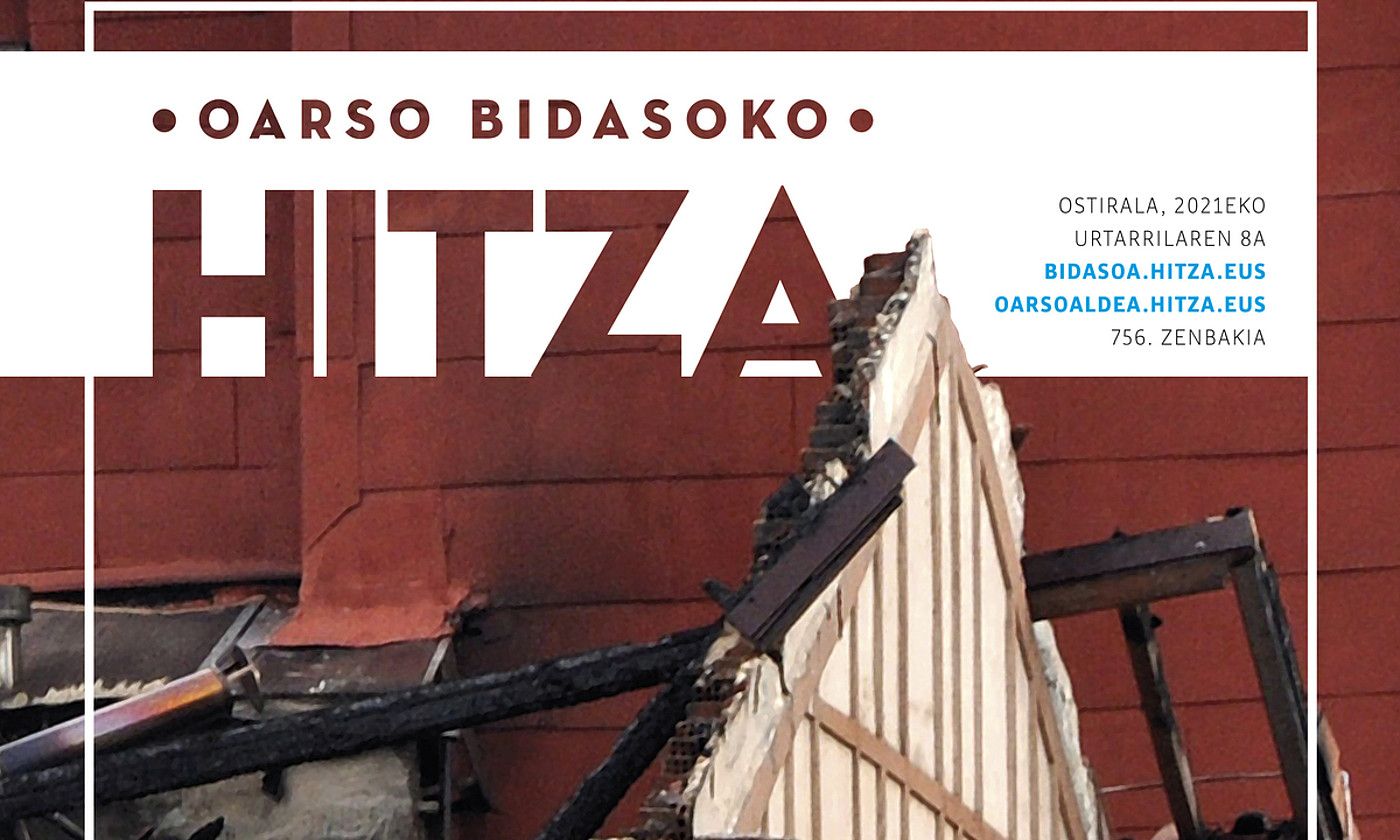 Oarso Bidasoko Hitza-ren gaurko azala. HITZA.