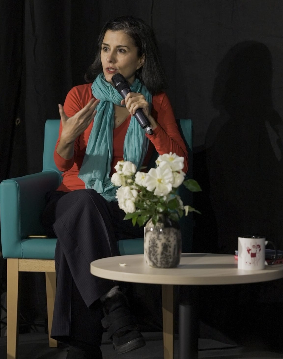 Olga Rodriguez kazetaria Hernaniko Hariak jaialdian. Olga Rodriguez kazetaria Hernaniko Hariak jaialdian.
