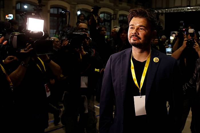 Gabriel Rufian, ERCko burua Kongresuan, hauteskunde gaueko ekitaldian. ALBERTO ESTEVEZ, EFE