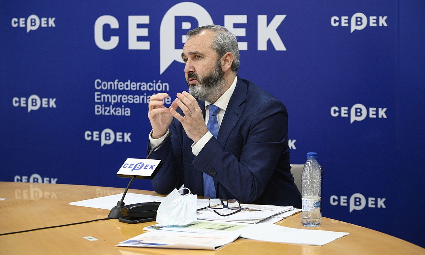 Iñaki Garcinuño Cebekeko presidentea, atzo, Bilbon. CEBEK.