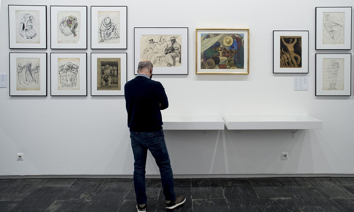 Nafarroako Museoan ikus daitezkeen Gerardo Lizarragaren artelanetako batzuk. IÑIGO URIZ / FOKU. Nafarroako Museoan ikus daitezkeen Gerardo Lizarragaren artelanetako batzuk. IÑIGO URIZ / FOKU.