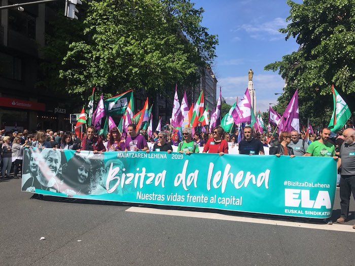 ELA sindikatuaren maiatzaren 1eko manifestazioa, Bilbon. ELA, @ELASINDIKATUA