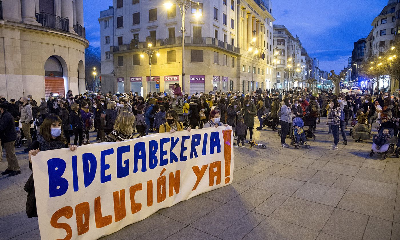 Euskarazko eredua hedatzeko egindako protesta, Iruñean. I.U. / FOKU.
