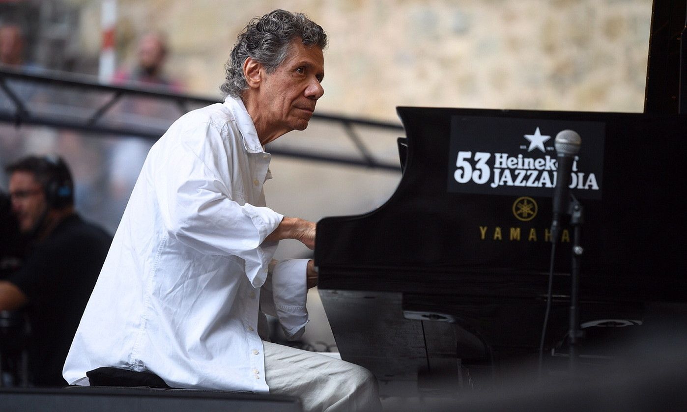 Chick Corea 2018an izan zen azkenekoz Donostiako Jazzaldian. JON URBE / FOKU.