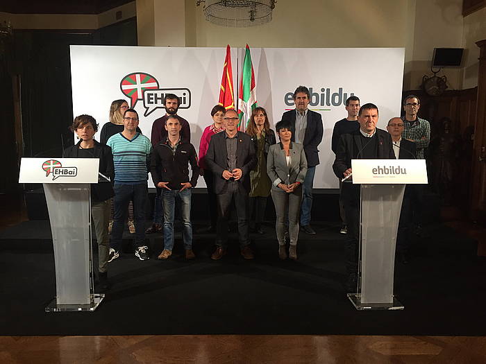 EH Bilduk eta EH Baik Donosian egindako ekitaldia, gaur. JON URBE, FOKU