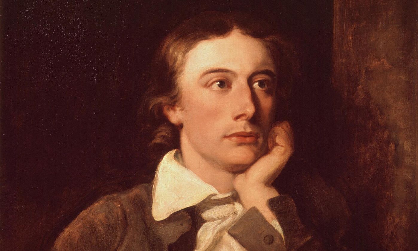 John Keats poeta erromantikoa, William Hilton pintoreak egindako erretratu batean. LONDRESKO NATIONAL PORTRAIT GALLERY.