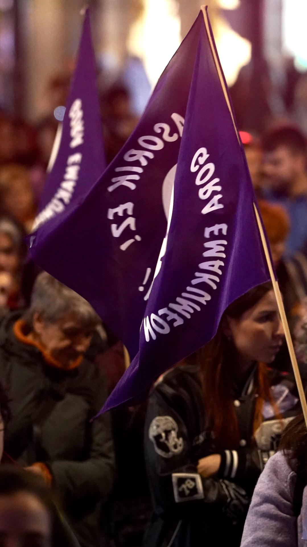 Indarkeria matxistaren kontrako mobilizazio bat, artxiboko irudian. MONIKA DEL VALLE / FOKU