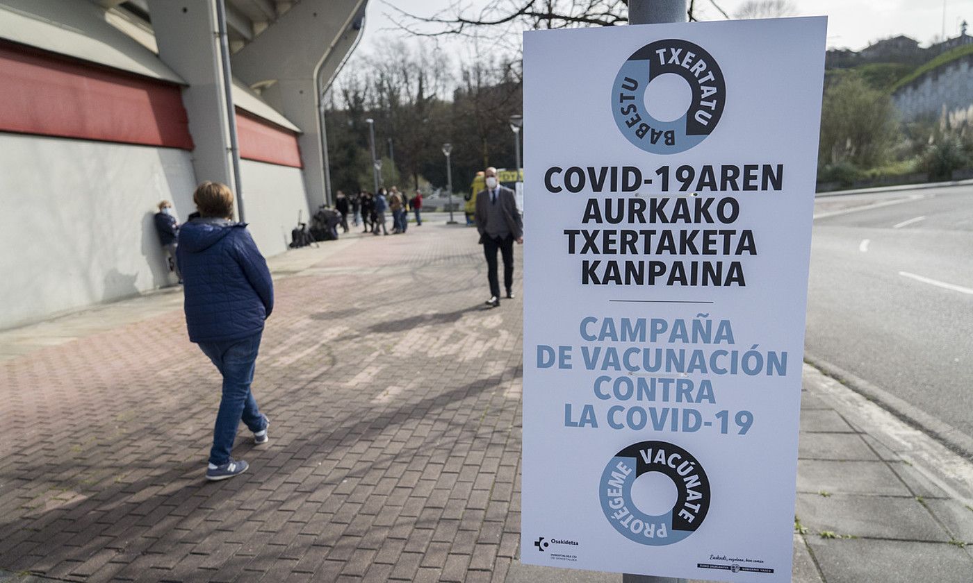 Illunbeko txertaketa gunea, Donostian. GORKA RUBIO / FOKU.