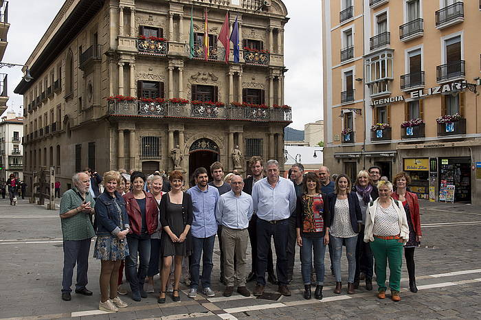 Joseba Asiron berriz ere EH Bilduren alkategai izango dela jakinarazteko agerraldia, iaz. IñIGO URIZ, FOKU