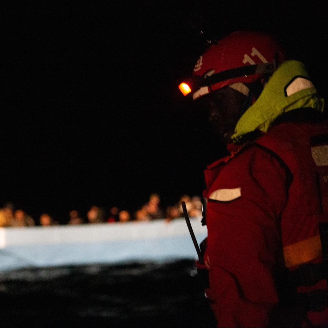 'Aita Mari'-ren erreskate bat, artxiboko irudi batean. ITSAS SALBAMENDU HUMANITARIOA