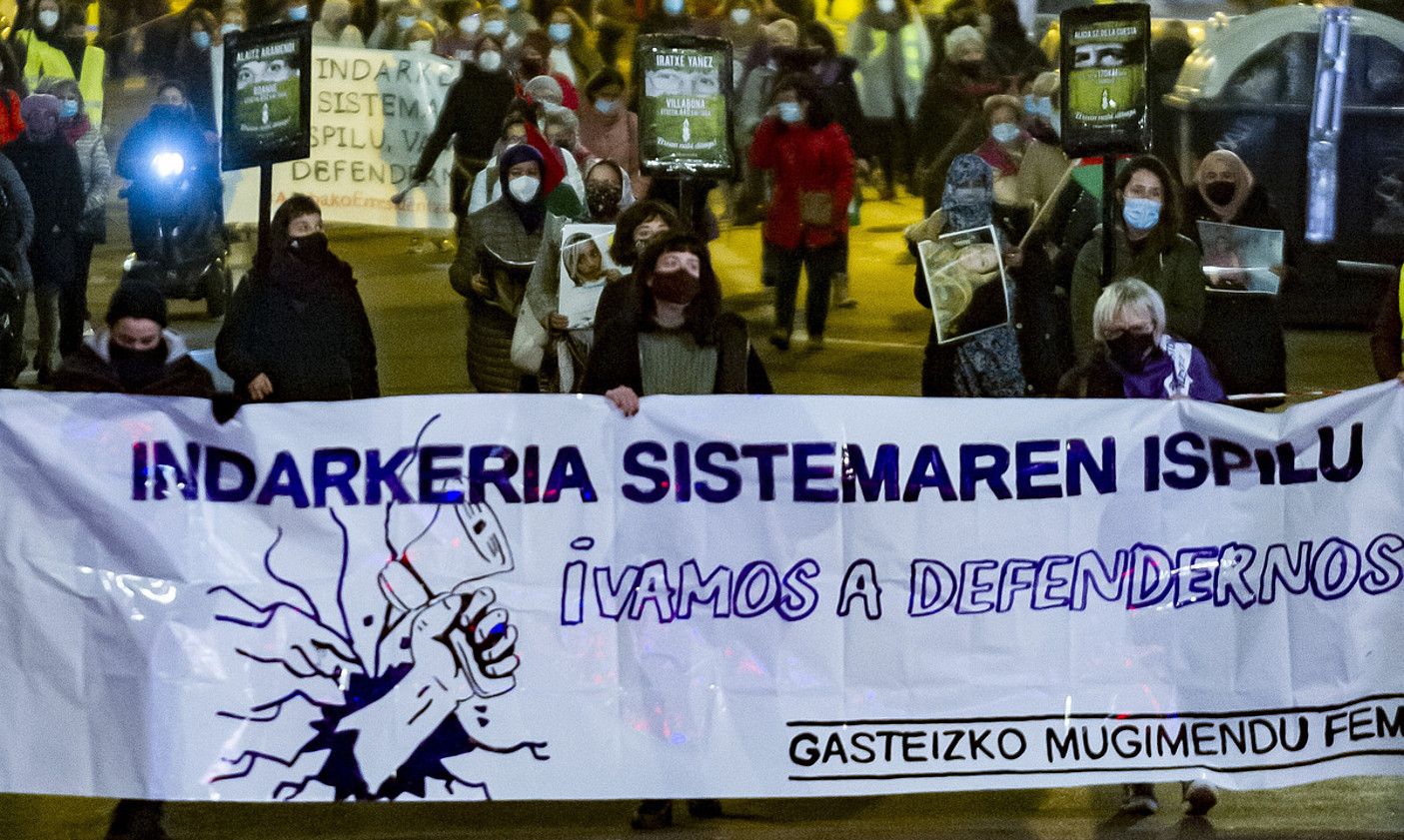 Indarkeria matxistaren aurkako mobilizazio bat, Gasteizen. JAIZKI FONTANEDA / FOKU.