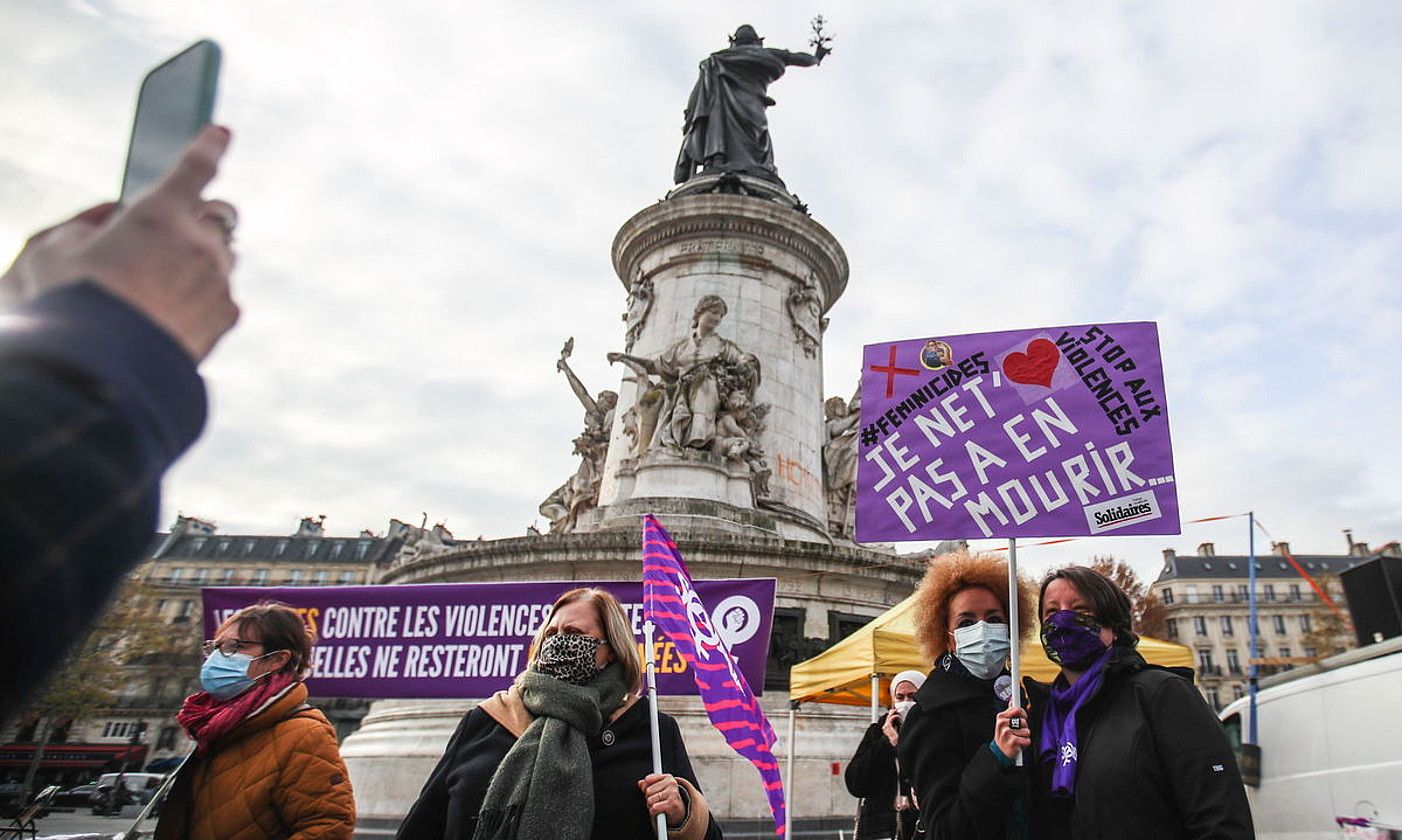Protesta bat Parisen. M. BADRA / EFE.