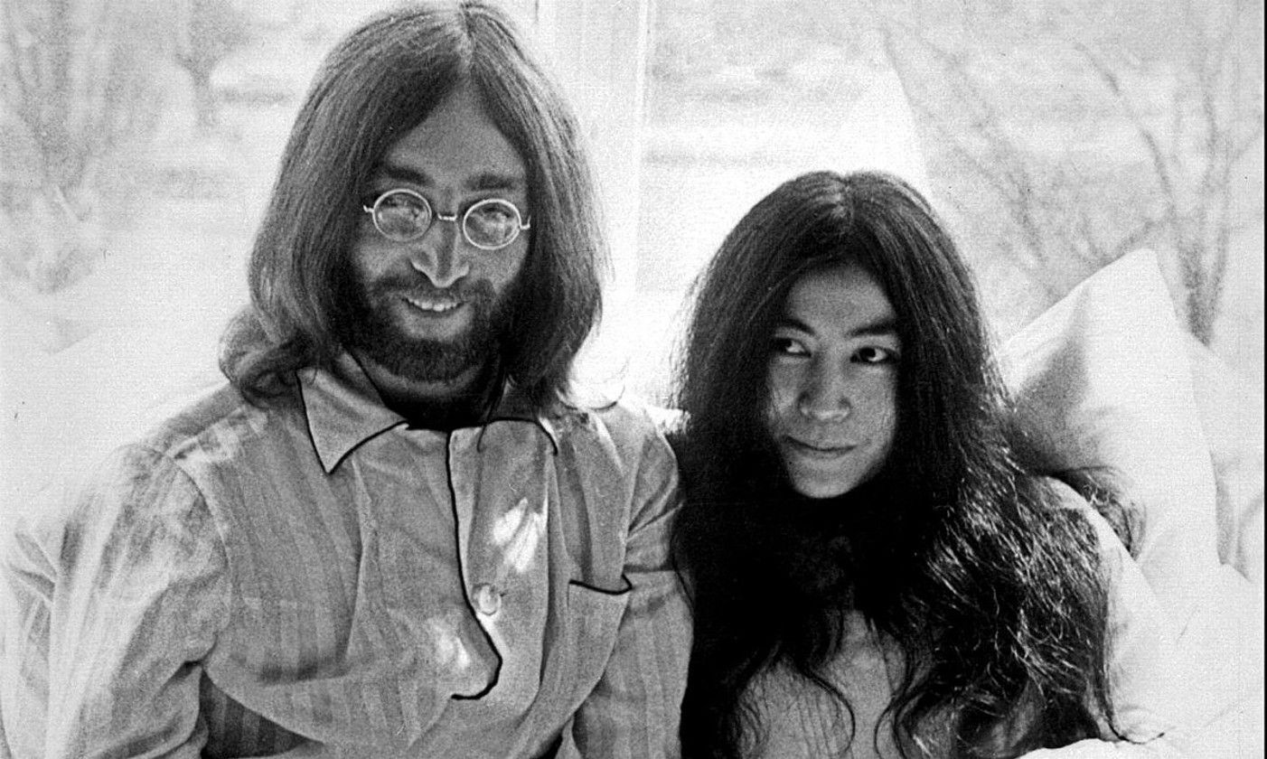 John Lennon eta Yoko Ono, 1969an, Amsterdamgo Hilton hotelean. EFE.