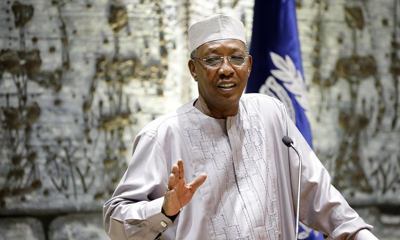 Idriss Deby Txadeko presidente zendu berria, Israelen izan zen aldi batean. ABIR SULTAN / EFE.