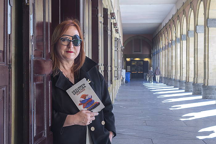 Miren Agur Meabe idazlea, gaur goizean, Donostian. ANDONI CANELLADA / FOKU