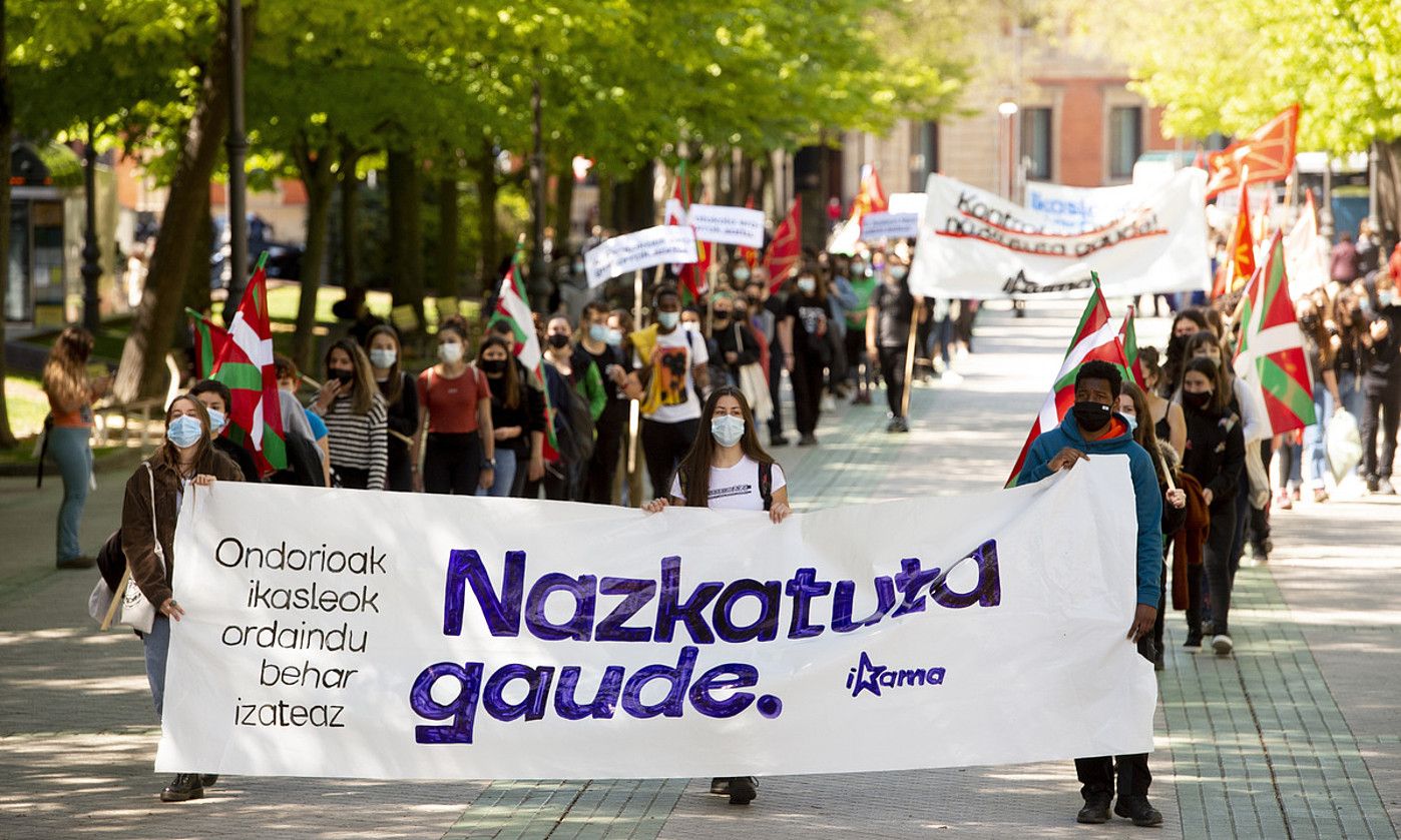 Ikamak antolatutako manifestazioa, Iruñean. IÑIGO URIZ / FOKU.