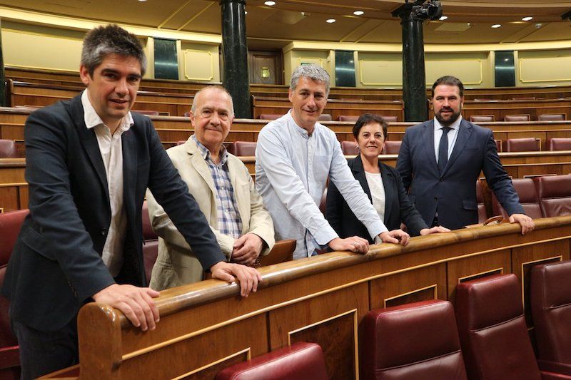Elejabarrieta, Ruiz de Pinedo, Matute, Aizpurua eta Iñarritu, gaur, Espainiako Kongresuan. EH BILDU