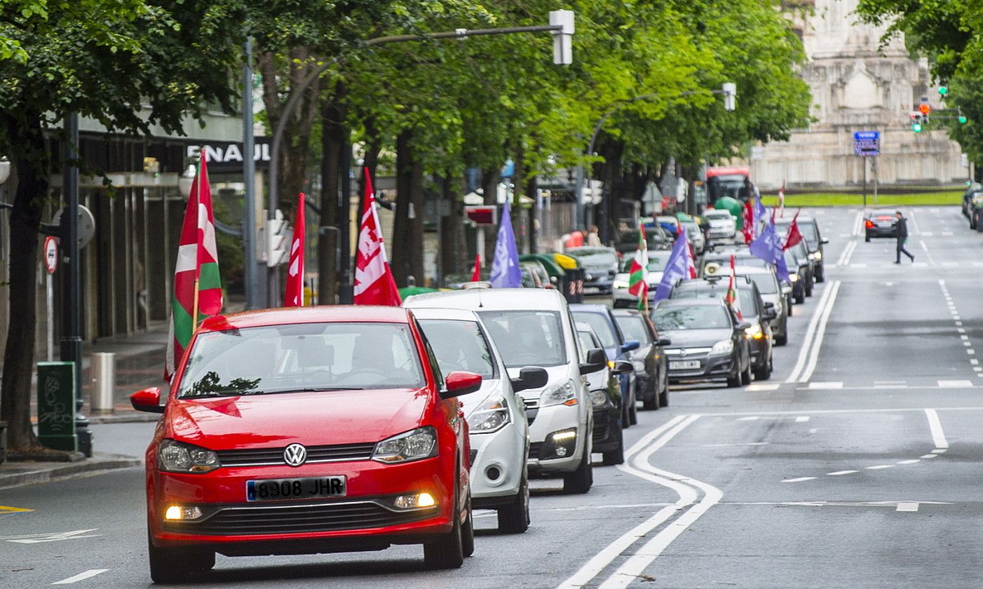 LAB sindikatuaren protesta bat, aurreko urteko Maiatzaren Lehenean, Bilbon. MARISOL RAMIREZ / FOKU.