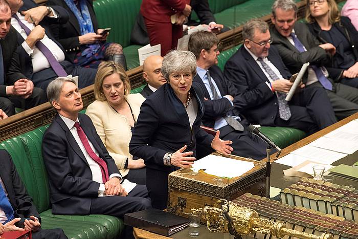 Theresa May lehen ministroa, Erresuma Batuko Parlamentuan, joan den apirilean. MARK DUFFY, EFE