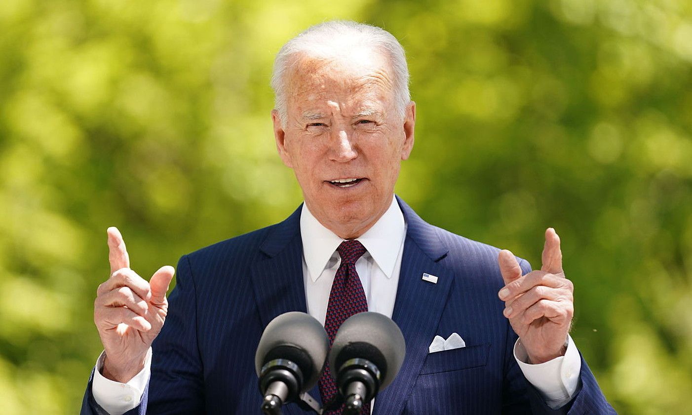 Joe Biden, AEBetako presidentea. STEFANI REYNOLDS / EFE. Joe Biden, AEBetako presidentea. STEFANI REYNOLDS / EFE.