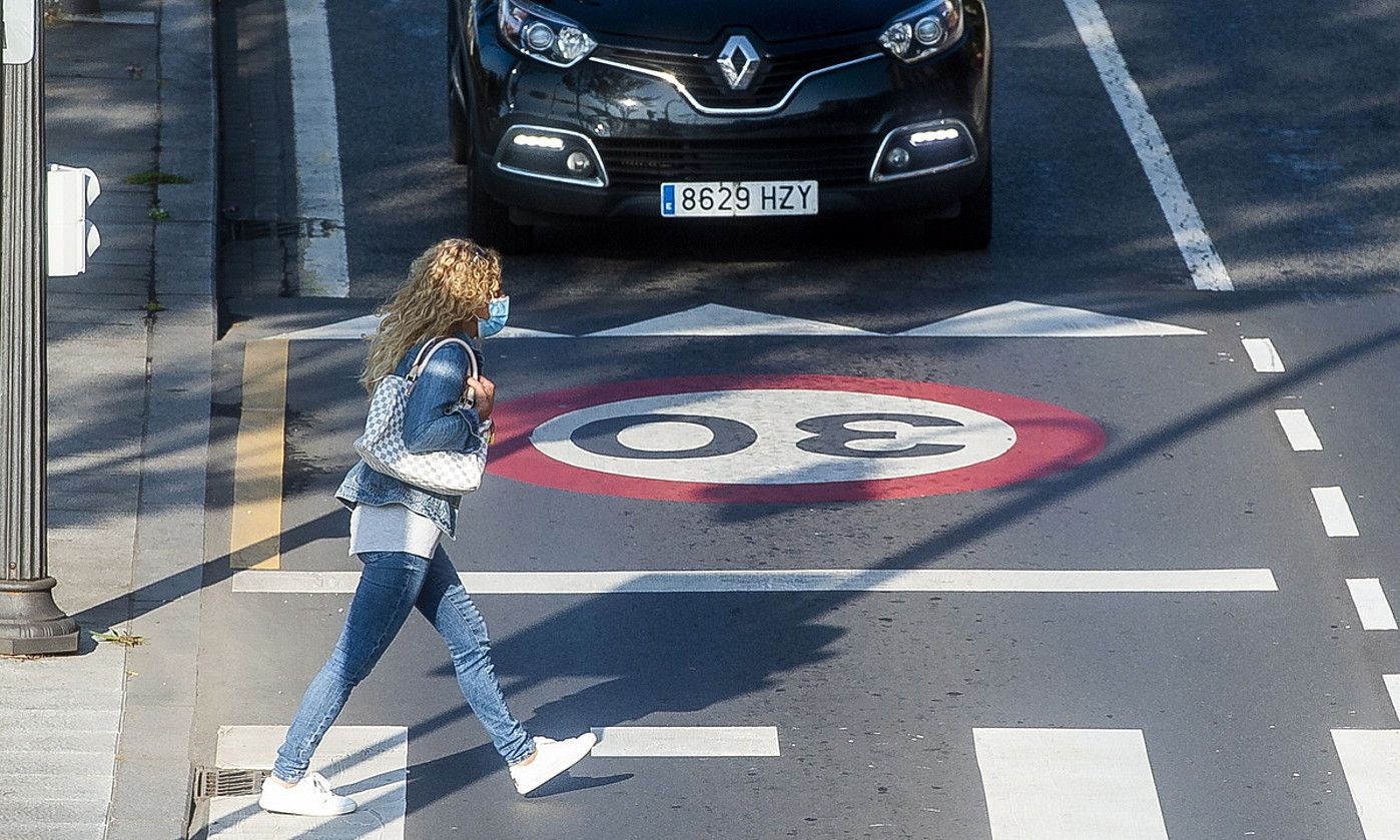 Bilbok irailean ezarri zuen orduko 30 km-ko abiadura muga. LUIS JAUREGIALTZO / FOKU.