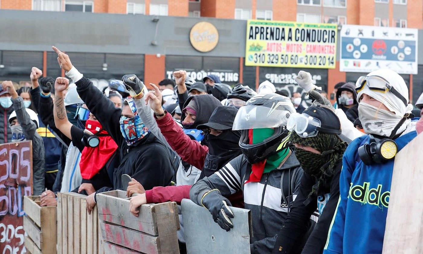 Manifestazio bat, joan den astelehenean, Bogota hiriburuan. MAURICIO DUEÑAS CASTAÑEDA / EFE.