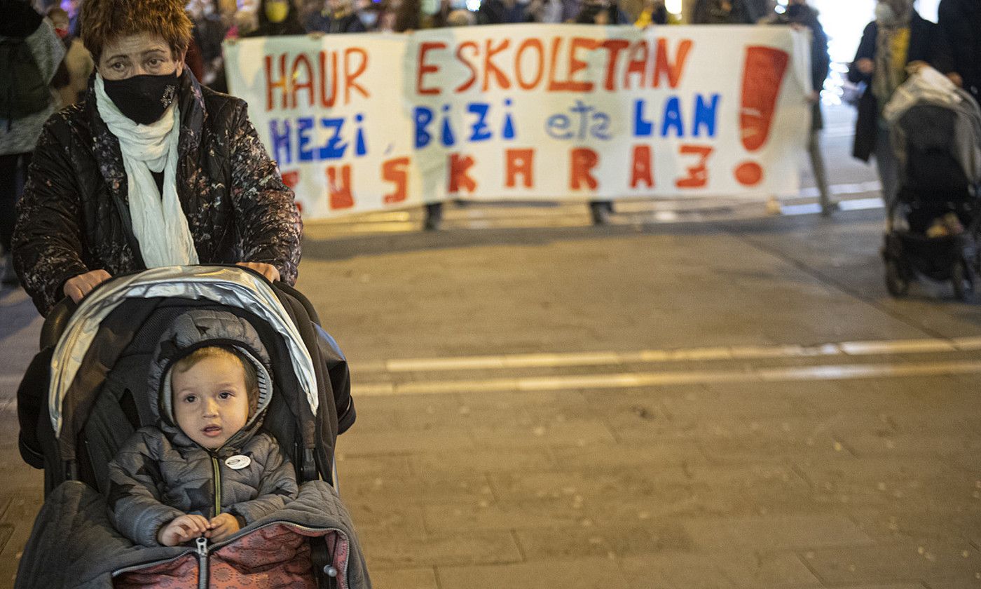 Euskarazko haur eskolen aldeko manifestazio bat, iaz. JAGOBA MANTEROLA / FOKU.