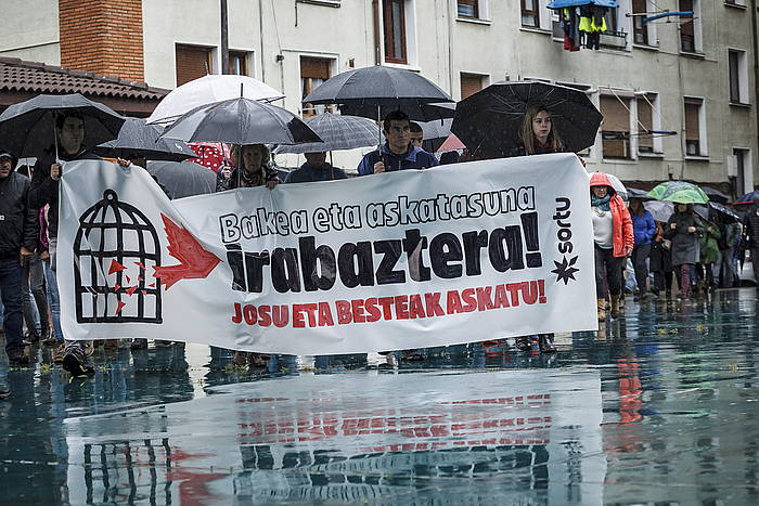 Urrutikoetxearen aldeko manifestazioa, Ugaon. ARITZ LOIOLA / FOKU