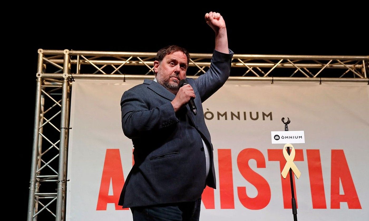 Junqueras Kataluniako presidenteorde ohia, martxoan. SUSANNA SAEZ / EFE. Junqueras Kataluniako presidenteorde ohia, martxoan. SUSANNA SAEZ / EFE.